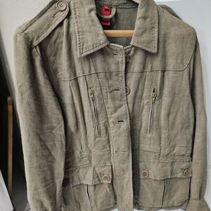 Sundance Khaki Utility Jacket Linen Worn Once